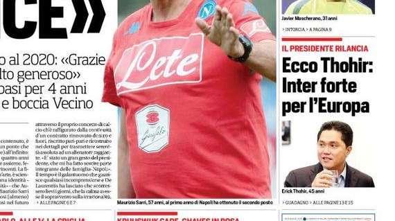 Prime pagine - Ecco Thohir: "Inter forte per l'Europa". Vilhena, sì ai nerazzurri. E Mancini? Decide il tecnico