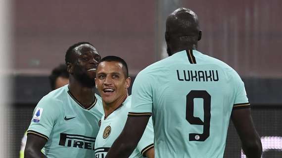 Genoa-Inter - Lukaku non fa sconti e vola in testa, bene Moses e Sanchez