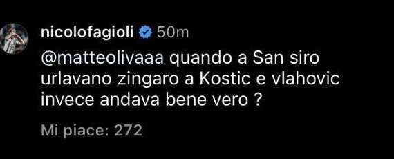 "Andava bere dire zingaro a Kostic a San Siro?". Fagioli e un 'cosìfantuttismo' facilmente confutabile