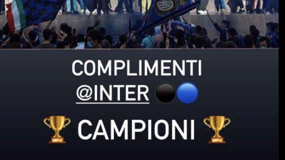 Anche Icardi si complimenta con l'Inter per la vittoria dello scudetto