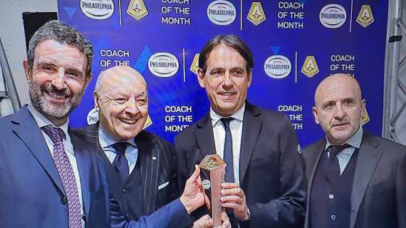 Inzaghi miglior allenatore del mese di gennaio, la premiazione prima del match con la Juventus