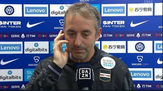 Samp, Giampaolo a DAZN: "L'Inter è una squadra forte che 9 volte su 10 vince contro la Samp"