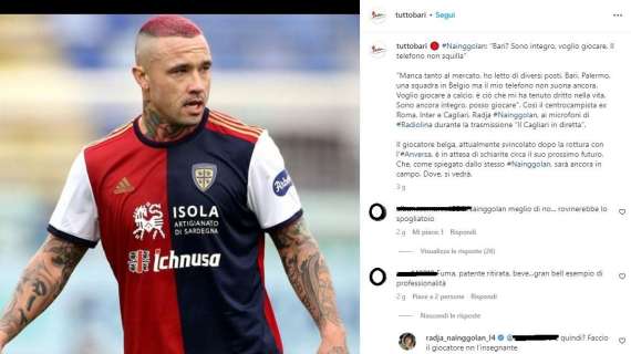 Nainggolan a un tifoso del Bari: "Non sono esempio di professionalità? Mica faccio l'insegnante"