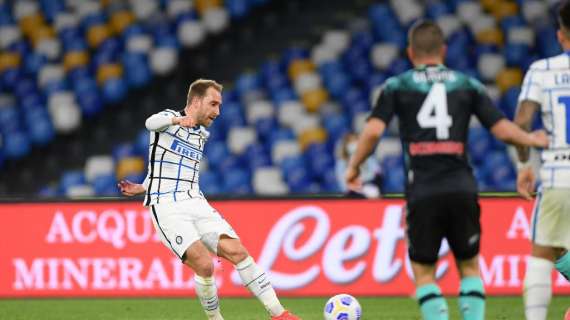 Staffilata da fuori al Napoli: è di Eriksen il gol del mese di aprile