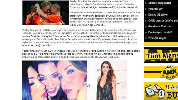 In Turchia: "Sneijder a Istanbul grazie a... lady Kuyt!"