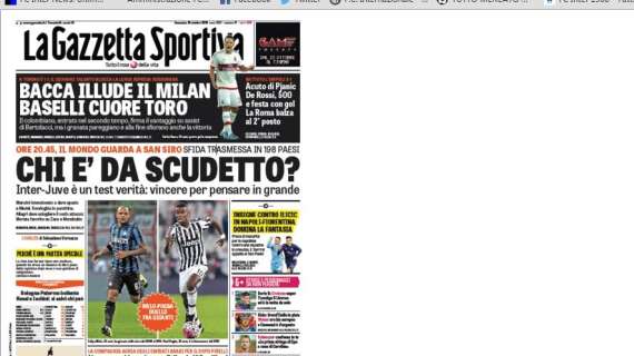 Prime pagine - Chi è da scudetto? Il mondo guarda Inter-Juve: c'è Medel. Dopo Pirelli, si tratta con Etihad