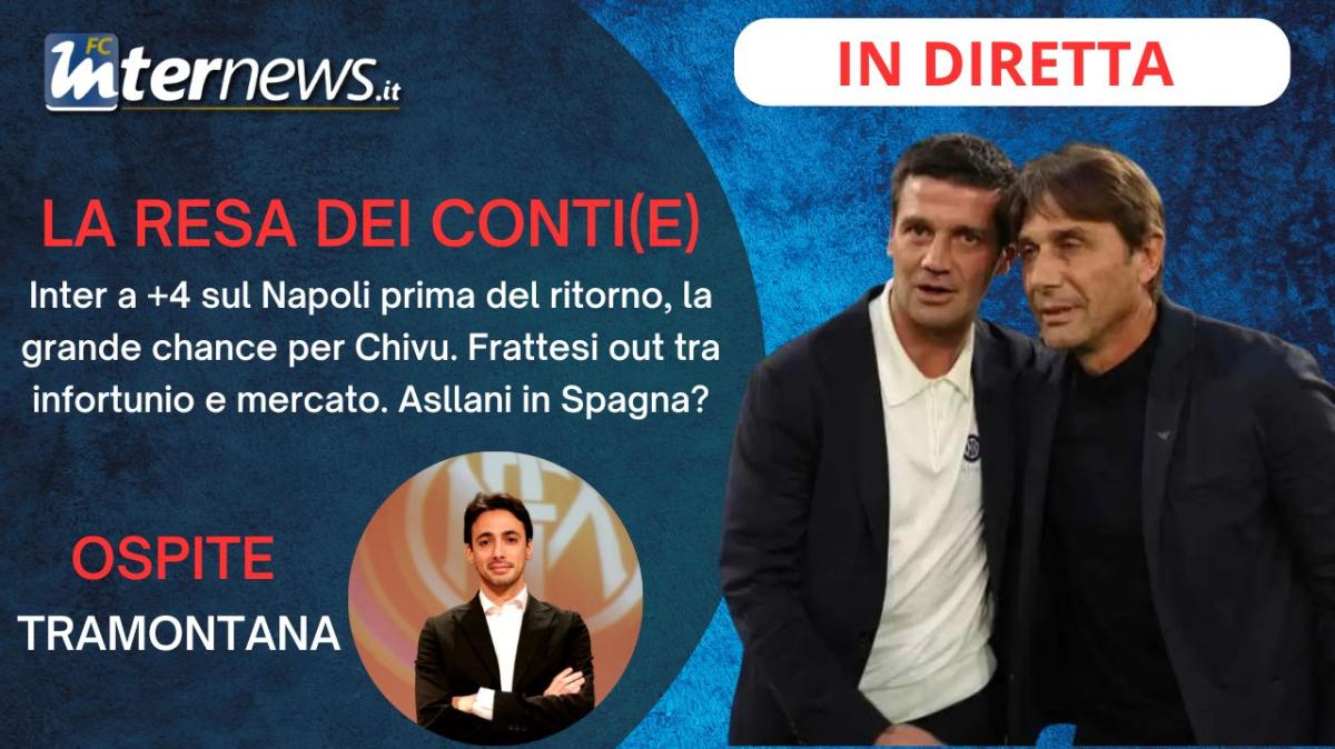 Rivivi la diretta! +4 pre INTER-NAPOLI, la GRANDE OCCASIONE. CHIVU vs CONTE: le ULTIME. Novità ASLLANI, FRATTESI out