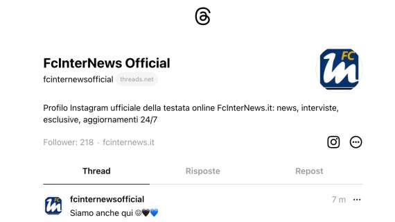 Threads arriva in Italia, FcInterNews è già presente: seguici sul nuovo social network!