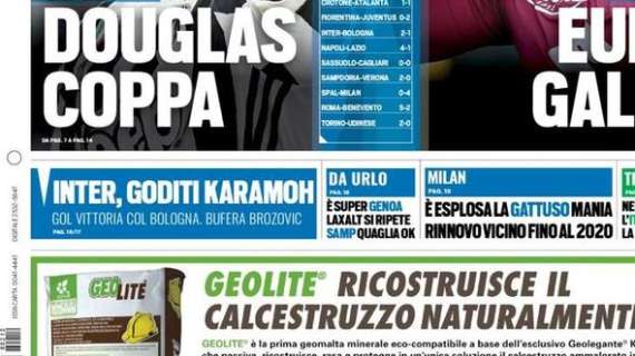 Prima pagina TS - Inter, goditi Karamoh. Bufera Brozovic