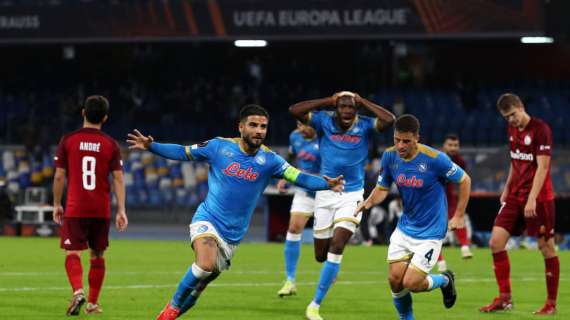 Europa League - Insigne-Osimhen-Politano: tris Napoli. Poker del Lione: i risultati