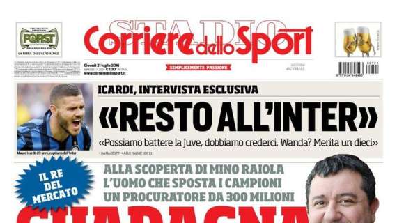 Prime pagine - Icardi: "Resto all'Inter. Si può battere la Juve, Wanda merita un dieci". Mancini rivuole Balotelli