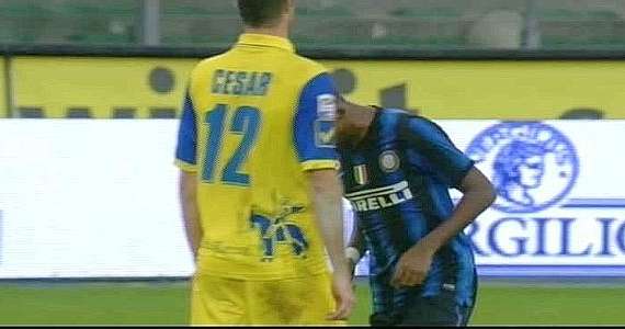 Chievo-Inter 1-0 al primo tempo: Pellissier segna, testata di Eto'o...