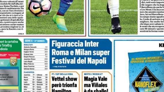 Prima pagina TS - Figuraccia Inter, Roma e Milan super