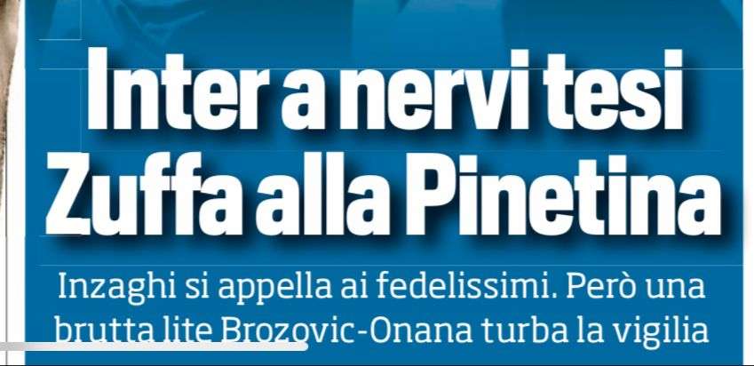Prima TS - Inter a nervi tesi. Una brutta lite Brozovic-Onana turba la vigilia