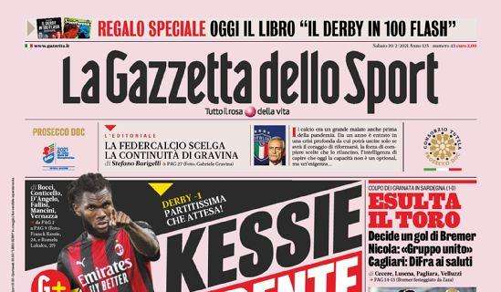 Prima pagina GdS - Lukaku il capo: bomber dell'Inter, sempre in gol contro il Milan