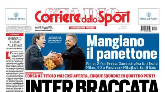 Prime pagine - Inter braccata. I nerazzurri crollano con la Lazio, Mancini flop. Corsa al titolo mai così aperta