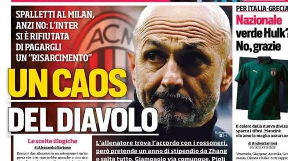 Prima CdS - Un caos del diavolo: Spalletti al Milan, anzi no: l'Inter si è rifiutata di pagargli un risarcimento