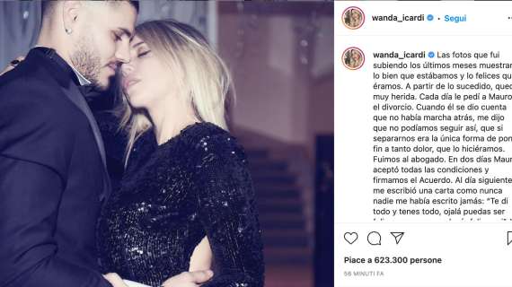 Wanda Nara: "Firmato il divorzio con Icardi, ma ci siamo scelti di nuovo"