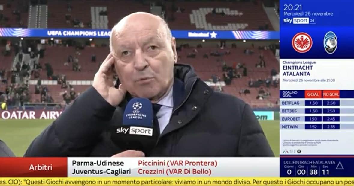 Marotta a Sky: "Le parole di Simeone? Lui ammira l'Inter e la conosce bene, ma Chivu resterà qui per tanti anni"