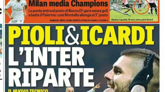 Prima pagina GdS - Pioli & Icardi, l'Inter riparte