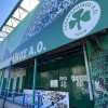 L'Apostolos Nikolaidis, vecchio stadio del Panathinaikos. Tra i murales spunta... la Roma