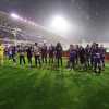 Grande festa al Franchi dopo Fiorentina-Juventus. Palladino e squadra sotto la curva