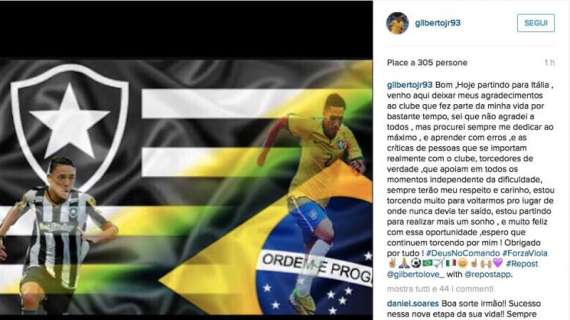 FOTO, Gilberto saluta il Botafogo e i suoi ex tifosi
