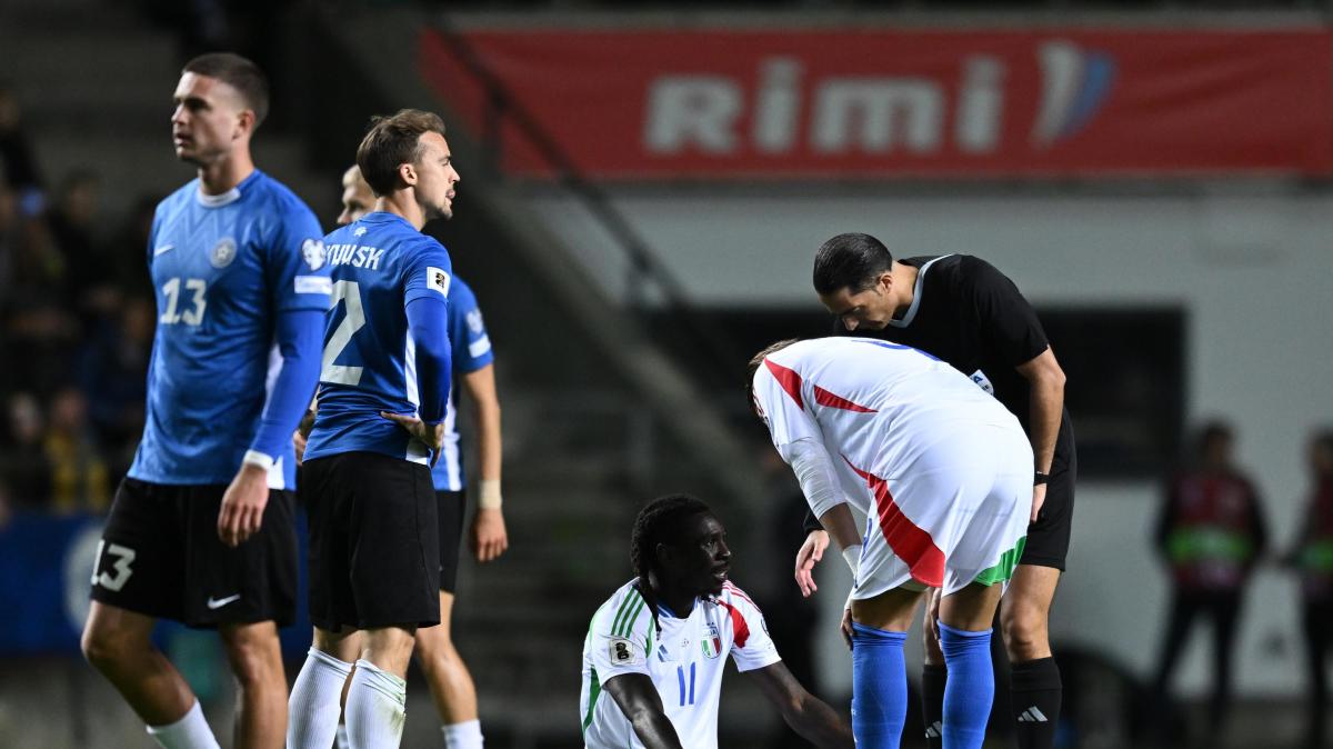 Kean subito a segno nell'Italia poi si fa infortuna alla caviglia ed esce