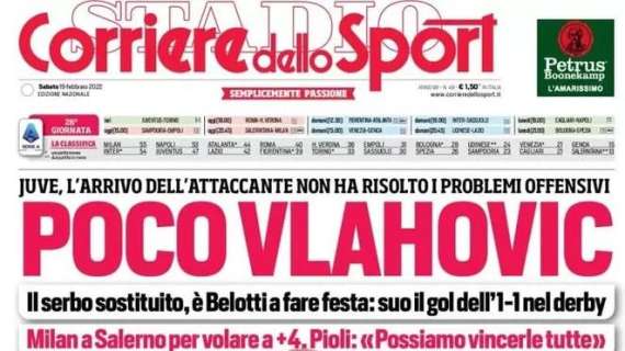 RASSEGNA STAMPA, Le prime pagine dei quotidiani