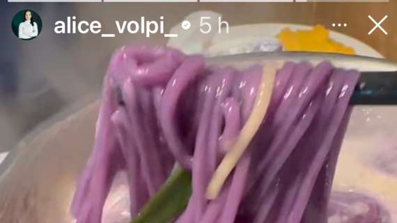 La fiorettista Alice Volpi tifosa della Fiorentina anche a tavola: ecco la foto