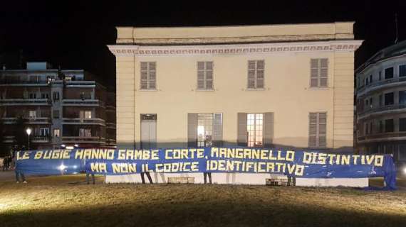 FOTO, Striscione Boys Parma su scontri del Varlungo