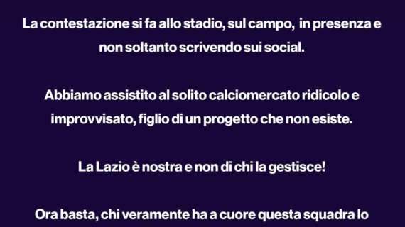 LAZIO, Gli ultras annunciano una contestazione