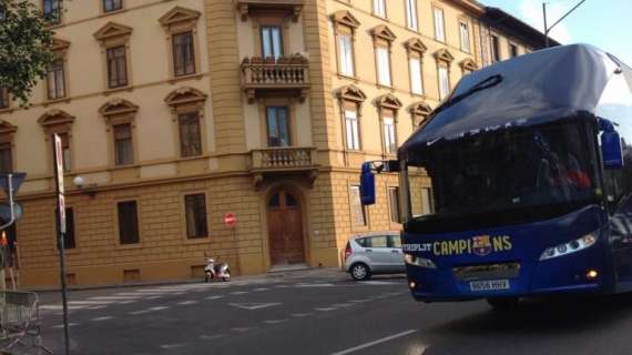 FOTO E VIDEO FV, Il Barcellona arriva al Franchi