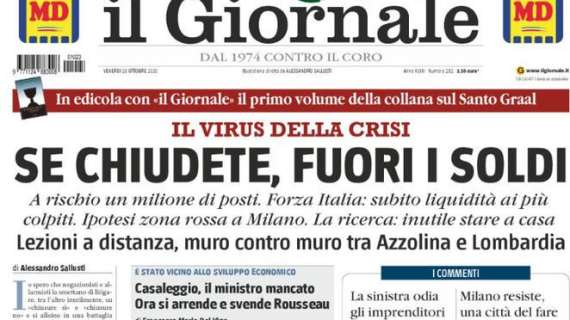 IL GIORNALE, Autogol Mancini per la vignetta Covid