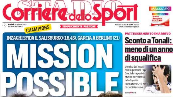 RASSEGNA STAMPA, Le prime pagine dei quotidiani