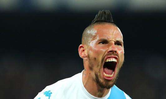 NAPOLI-JUVENTUS, Hamsik risponde a Khedira: 1-1