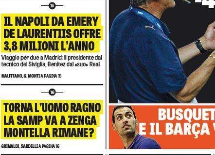 PANCHINA, La Gazzetta titola "Montella rimane?"