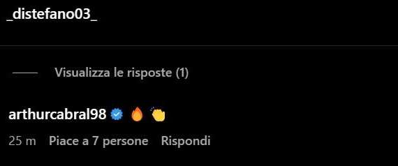 DISTEFANO, Esulta sui social e Cabral lo applaude