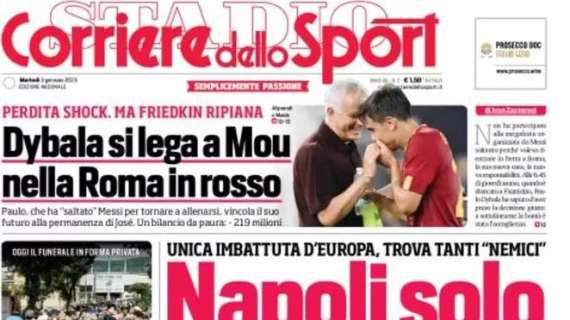 RASSEGNA STAMPA, Le prime pagine dei giornali