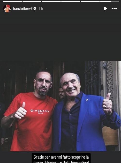 Ribery a Commisso: "Grazie per avermi fatto scoprire la magia di Firenze, un onore conoscerti"