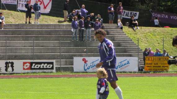 Gianluca Comotto insieme al figlio Cristian nel ritiro di Cortina