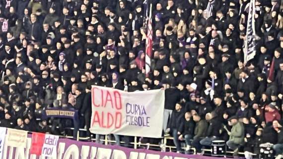 FRANCHI, Prima del match 1' di silenzio e striscione per Agroppi