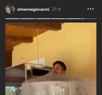 FOTO, Simeone si prepara ai viola con la crioterapia