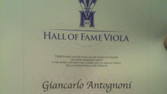 FOTO FV, Il diploma del Museo per Antognoni