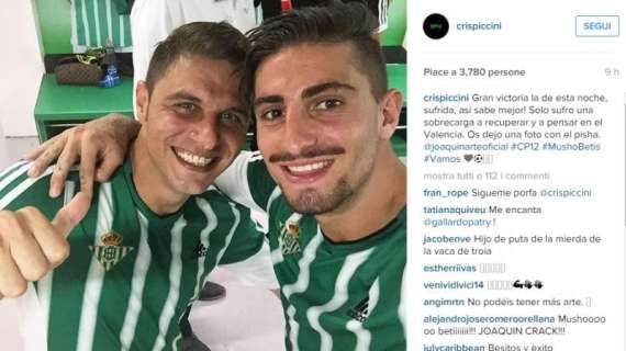 FOTO, Piccini e Joaquin celebrano vittoria Betis