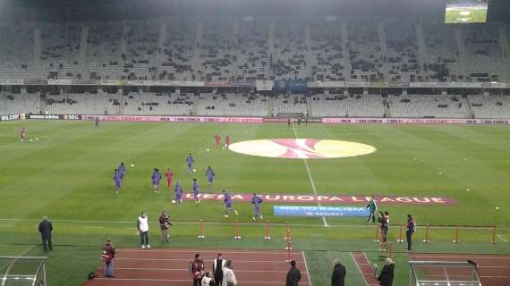 FOTO FV, Riscaldamento viola alla Cluj Arena