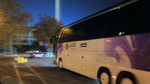 VIDEO FV, Il pullman dei viola parte per l'aeroporto