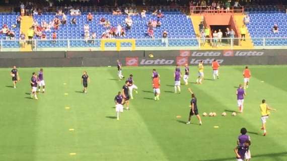 FOTO FV, I viola in campo per il riscaldamento