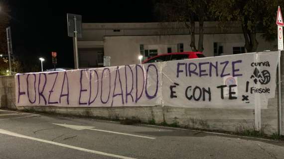 VIDEO FV, Lo striscione per Bove: "Firenze è con te"