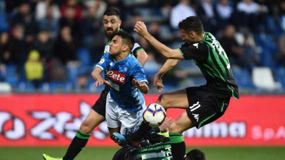 SERIE A, Sassuolo-Napoli finisce in pareggio: 1-1